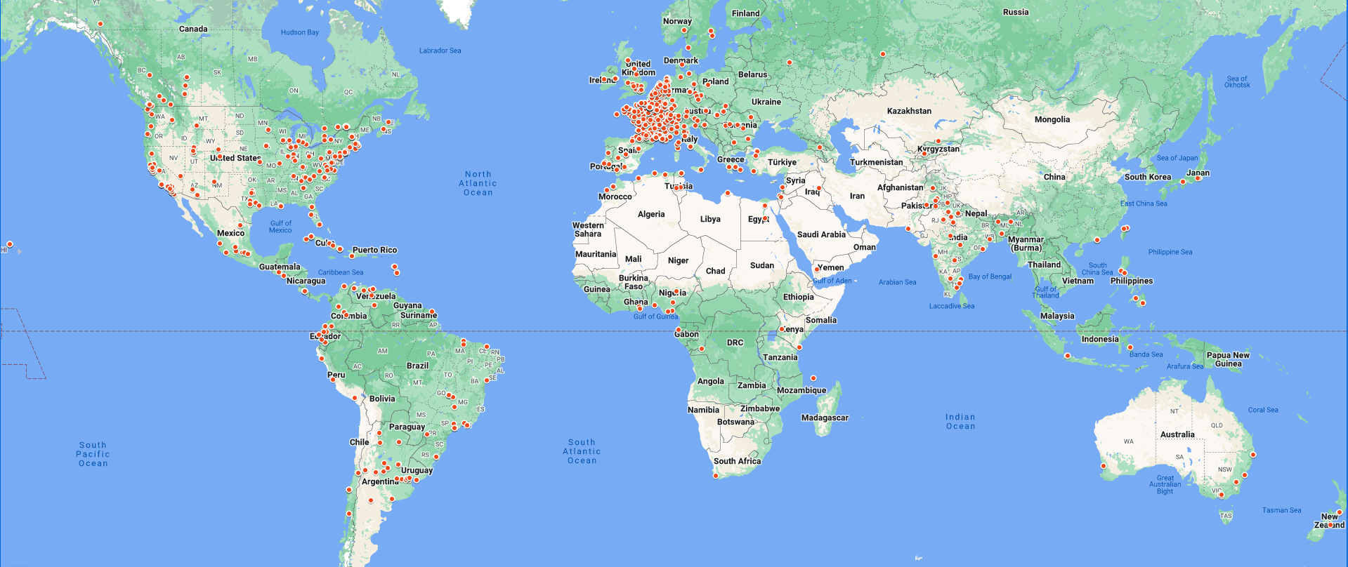 
  Global distribution of over 1800 ARK organizations.
