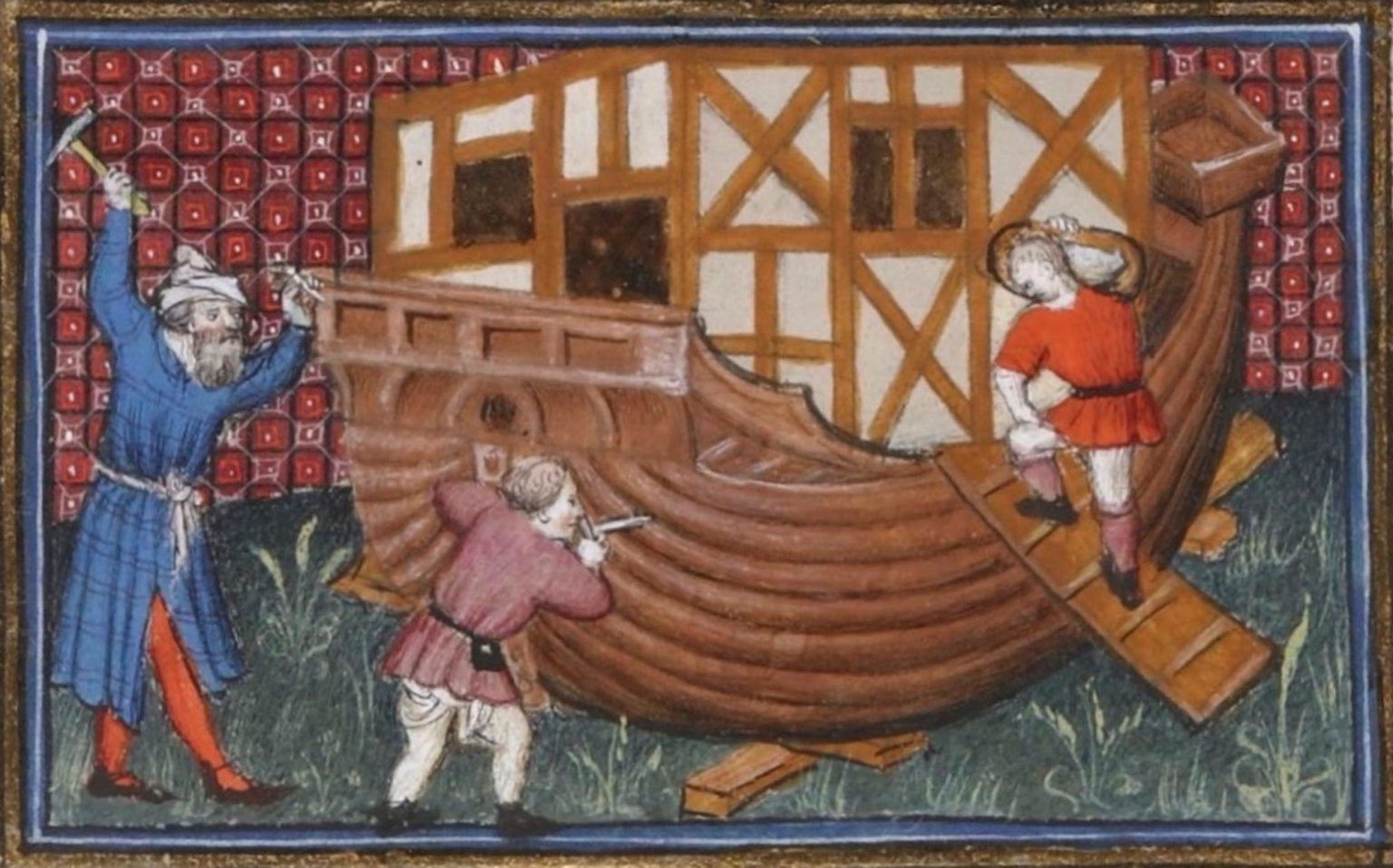 Working on the ARK. From a 1401 manuscript page, illuminated by Johannette Ravenelle, that itself has an ARK identifier:  (source gallica.bnf.fr, National Library of France).